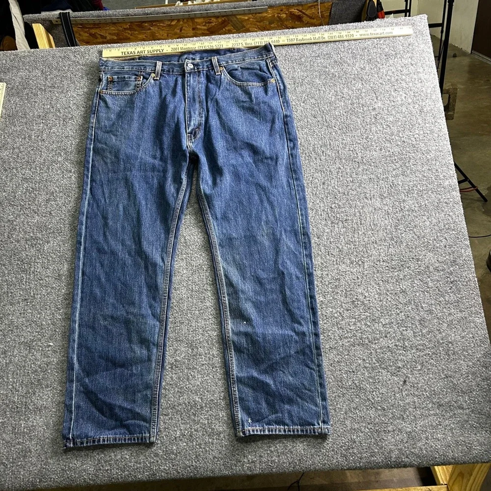 Levi's Jeans Mens Size 40x30 Blue 505 Regular Fit Straight Leg Denim Casual
